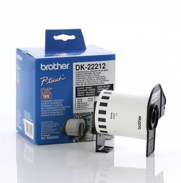 Консуматив Brother DK-22212 White Continuous Length Film Tape 62mm x 15.24m, Black on White