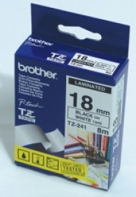 Консуматив Brother TZe-241 Tape Black on White, 18mm - Eco