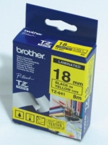 Консуматив Brother TZe-641 Tape Black on Yellow, Laminated, 18mm Eco