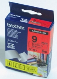 Консуматив Brother TZe-421 Tape Black on Red, Laminated, 9mm, 8m - Eco