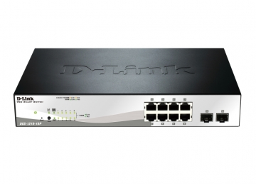 Комутатор D-Link 10-port 10/100/1000 Gigabit PoE Smart Switch including 2 SFP