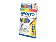 Цветни моливи GIOTTO Stilnovo, 12 цвята+гума и острилка