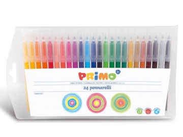 Флумастери PRIMO Fine Point, 24 цвята прозрачна опаковка