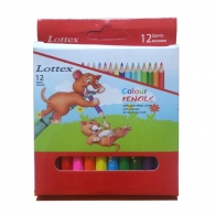 Цветни моливи LOTTEX, 12 цвята къси