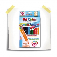 Цветни моливи B&W TOY COLOR JUMBO ярки цветове, 12 цвята