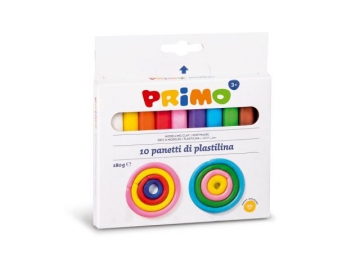 Пластелин PRIMO, 10 цвята, 180 гр.