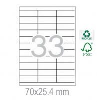 Рециклирани етикети 70x25.4 33 бр.