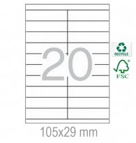 Рециклирани етикети 105x29 20 бр.