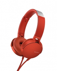 Слушалки Sony Headset MDR-XB550AP, red