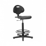 Работен стол НАРГО кръгла база- полиуретан, черен