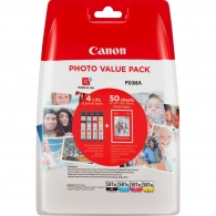 Консуматив Canon CLI-581 XL C/M/Y/BK Multi Pack + 50 sheets 4x6" Photo Paper (PP-201)