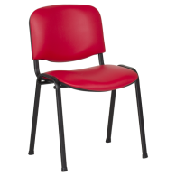 Посетителски стол еко кожа- червен