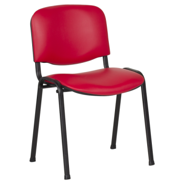 Посетителски стол еко кожа- червен