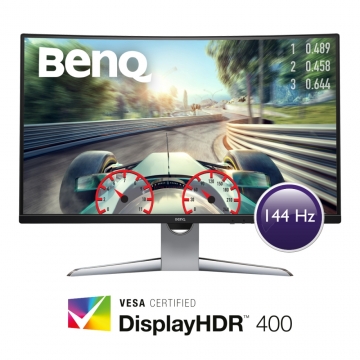 Монитор BenQ EX3203R, 31,5" VA, 144Hz, 4ms, QHD 2560x1440, Curved LED 1800R, FreeSync2, 90% DCI-P3, Display HDR 400, Eye-Care, Flicker-free, LBL, B.I.+, 3000:1, 20M:1 DCR, 400 cd/m2, 8bit, HDMI x2, DP, USB Type-C, USB 3.1, Height Adj., Tilt, Gray