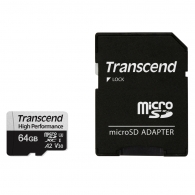Памет Transcend 64GB microSD with adapter UHS-I U3 A2