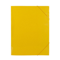 Папка картон с 3 капака и ластик жълта