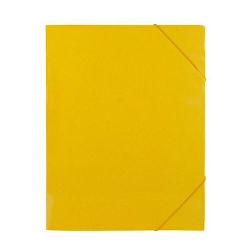Папка картон с 3 капака и ластик жълта