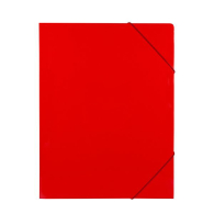 Папка картон с 3 капака и ластик червена