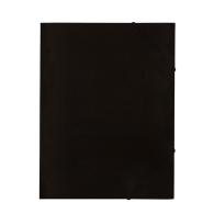 Папка картон с 3 капака и ластик черна