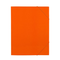 Папка картон с 3 капака и ластик оранжева
