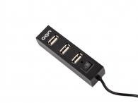 USB хъб uGo USB 2.0 hub MAIPO HU100 4-ports with switch, Black