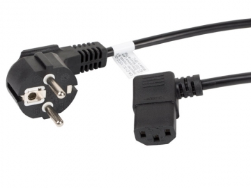 Кабел Lanberg CEE 7/7 -> IEC 320 C13 power cord 1.8m angled right VDE, black