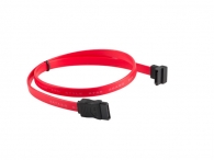 Кабел Lanberg SATA DATA III (6GB/S) F/F cable 50cm metal clips angled, red