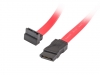 Кабел Lanberg SATA DATA III (6GB/S) F/F cable 50cm metal clips angled, red