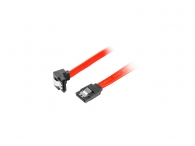 Кабел Lanberg SATA DATA II (3GB/S) F/F cable 50cm metal clips angled, red