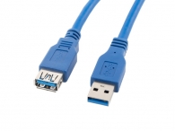 Кабел Lanberg extension cable USB 3.0 AM-AF, 3m, blue