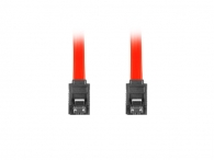 Кабел Lanberg SATA DATA III (6GB/S) F/F cable 30cm metal clips, red