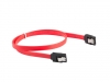 Кабел Lanberg SATA DATA III (6GB/S) F/F cable 30cm metal clips, red