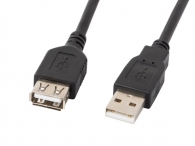 Кабел Lanberg extension cable USB 2.0 AM-AF 2.0, 3m, black
