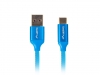 Кабел Lanberg USB-C(M) ->  USB-A (M) 2.0 cable 1m, blue premium 5A