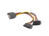 Адаптер Lanberg SATA (m) -> 2x SATA (f), cable 15cm angled