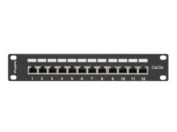 Пач панел Lanberg patch panel 12port 1U 10" CAT.5E shielded, black