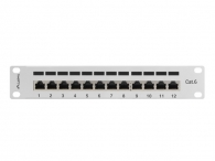 Пач панел Lanberg patch panel 12port 1U 10" CAT.6 shielded, grey