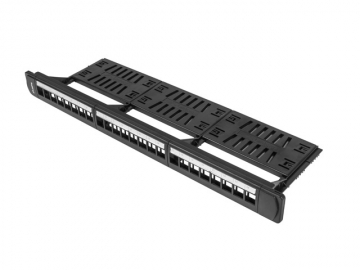 Пач панел Lanberg patch panel blank 24 port 1U with organizer for keystone modules, black