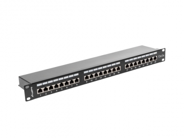 Пач панел Lanberg patch panel 24 port 1U CAT.5E shielded, black