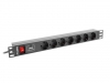 Филтър Lanberg power distribution unit (PDU) 19"1U 10A 7 SOCKETS SCHUKO 2M, black