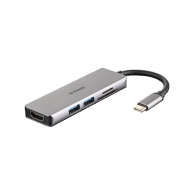 USB хъб D-Link 5-in-1 USB-C Hub with HDMI and SD/microSD Card Reader