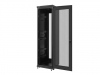 Комуникационен шкаф Lanberg rack cabinet 19" free-standing 42U / 600x600 self-assembly flat pack with mesh door, black + 19" fan unit / ventilation panel with lcd 4 fans + thermostat, 230V, black