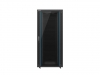 Комуникационен шкаф Lanberg rack cabinet 19" free-standing 37U / 800x1000 self-assembly flatpack with glass door, black + 19" fan unit / ventilation panel with lcd 2 fans + thermostat, 230V, black