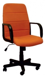 Работен стол БУУСТЪР- еко кожа, оранжев