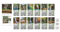 Стенен луксозен 12-листов календар Забележителности от България-Водопади