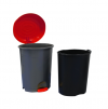 Кош за отпадъци с педал и червен капак 50 л