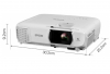 Мултимедиен проектор Epson EH-TW750, Full HD 1080p (1920 x 1080, 16:9), 3400 ANSI lumens, 16000:1, USB 2.0, VGA, Wireless 802.11b/g/n, HDMIx2, Miracast, Lamp warr: 36 months or 3000h