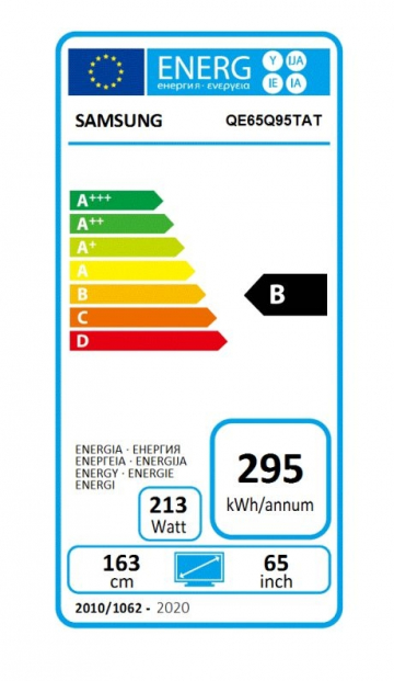 Телевизор Samsung 65" 65Q95T QLED FLAT, SMART, 4200 PQI, Dual LED, Direct Full Array, Quantum HDR 2000, HDR 10+, Dolby Digital Plus, Dolby 5.1 Decoder, Real Game Enhancer+, AMD FreeSync Premium, Bixby, Wi-Fi, Bluetooth, 4xHDMI, 2xUSB, Frameless, Tizen, Ti