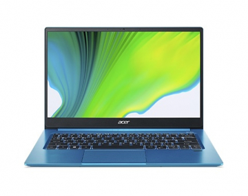 Лаптоп Acer Swift 3, SF314-59-72KF, Core i7 1165G7 (up to 4.4GHz, 8MB), 14" IPS FullHD (1920x1080) Anti-Glare, HD Cam, 8GB DDR4 (on board), 1TB NVMe SSD, Intel Iris X Graphics, Wi-Fi 6 AX201, BT5.0, Backlit Keyboard, MS Win10 Pro, Aqua Blue