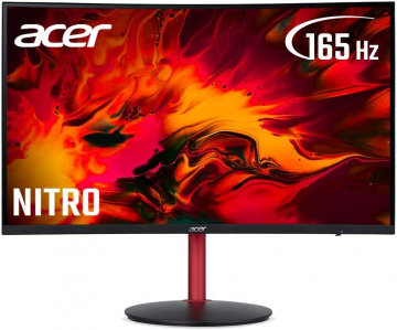 Монитор Acer Nitro XZ272UPbmiiphx, 27" VA LED Curved 1500R, Anti-Glare, ZeroFrame, FreeSync, DisplayHDR 400, 4ms, 100M:1, 400nits, 2560x1440 WQHD, 144Hz(up to 165Hz), 2xHDMI, DP, Audio out, 2x3W, Height adj., Tilt, Swivel, Black